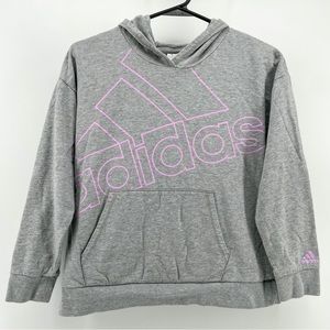Adidas Gray/Lavender Hooded Sweatshirt M